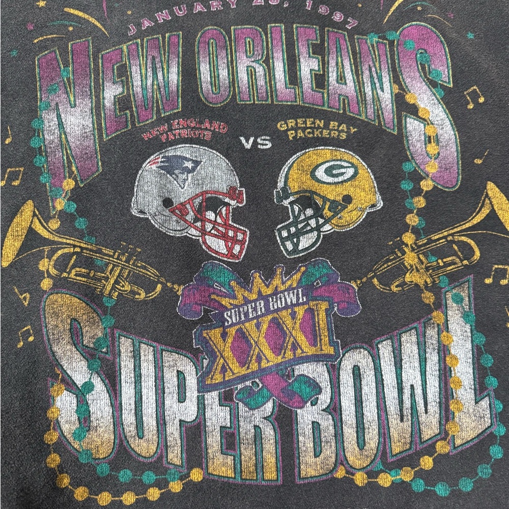 Grey and black vintage 1997 Super Bowl sweatshirt sportswear - Picture 2 of 4